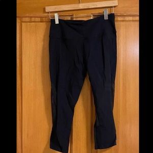 Glyder black crop cropped mesh slice leggings S